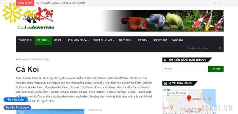 Trang web của Thái Hòa Farm